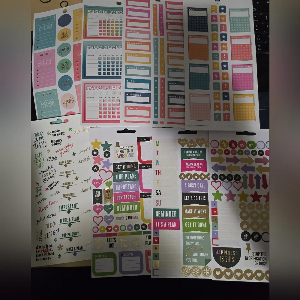 Planner Stickers Set - Work/Social Media/Project Management Theme